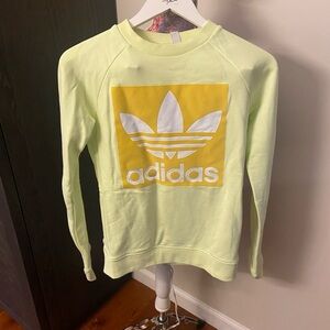 Adidas lime yellow women’s sweatshirt crew neck XS NWT